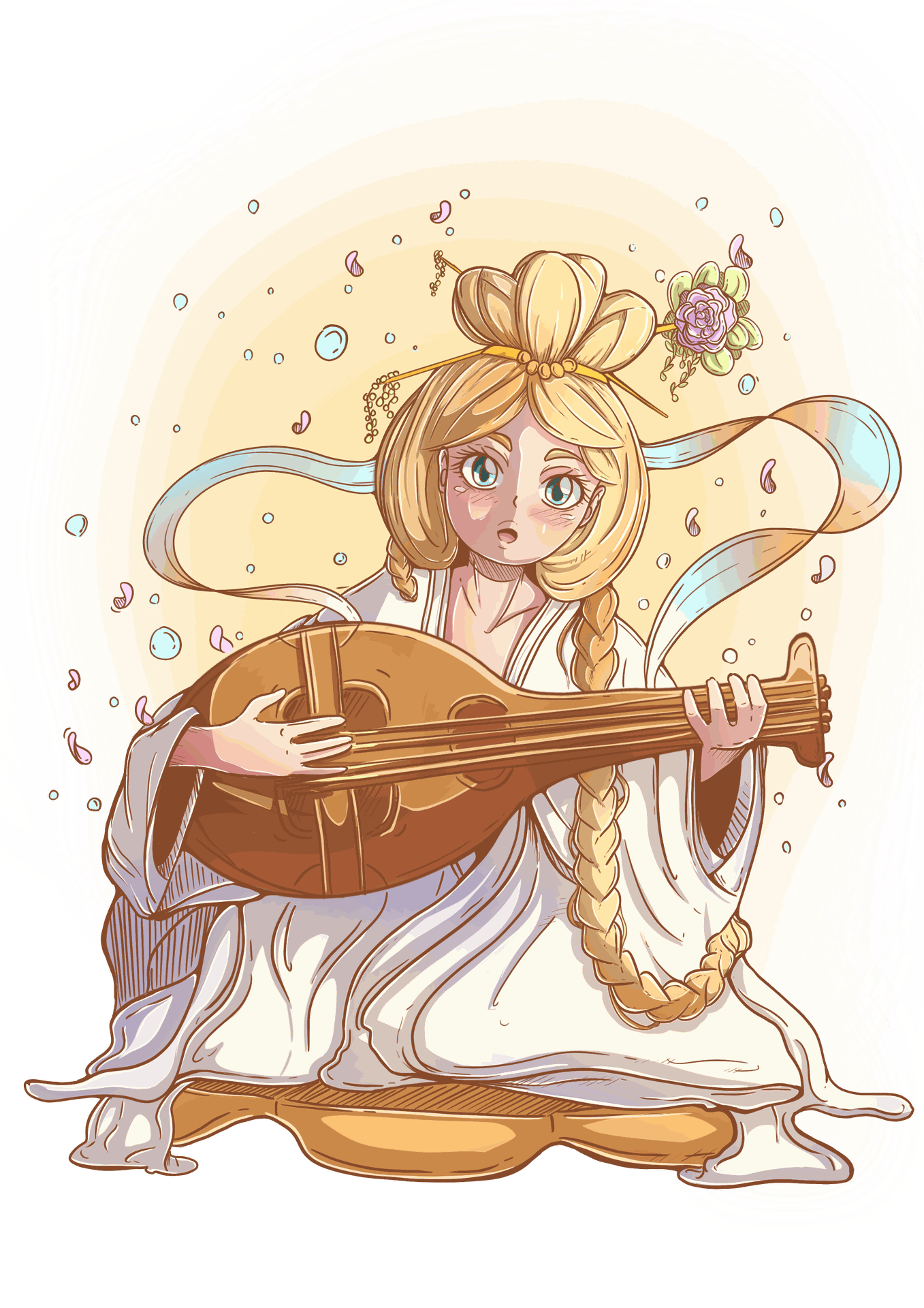 Illustration dieu japonais Benzaiten